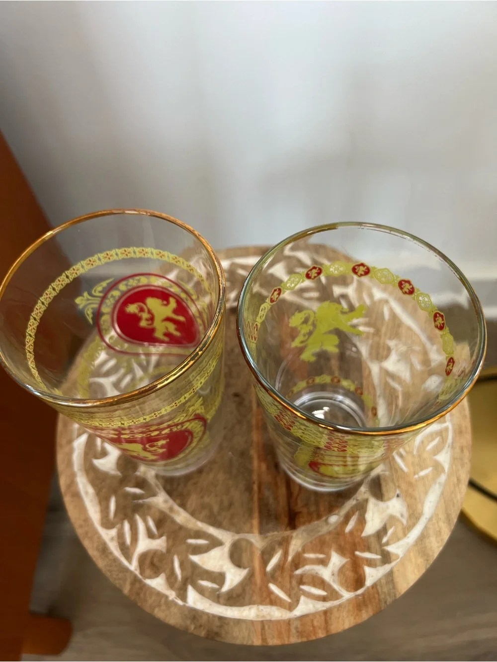 Harry Potter Decorative Red and Gold Crest Glass Tumbler - Set of 2